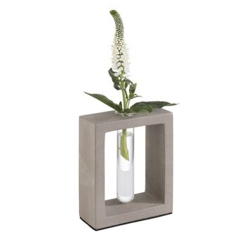 APS Vase mit Glaseinsatz ELEMENT - 10 x 4,5 cm, H: 12,5 cm