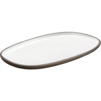 PLAYGROUND ReNew Platte oval coup weiß 30x18cm