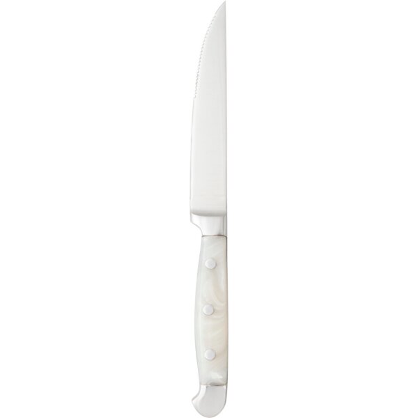 United Tables STEAK KNIFES Steakmesser mit Wellenschliff, Griff Acryl Perlmutt