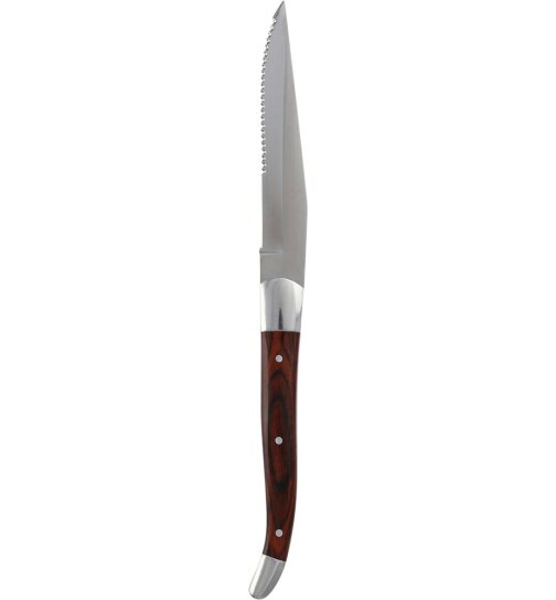 United Tables STEAK KNIFES Steakmesser mit Wellenschliff, Griff Holz dkl.